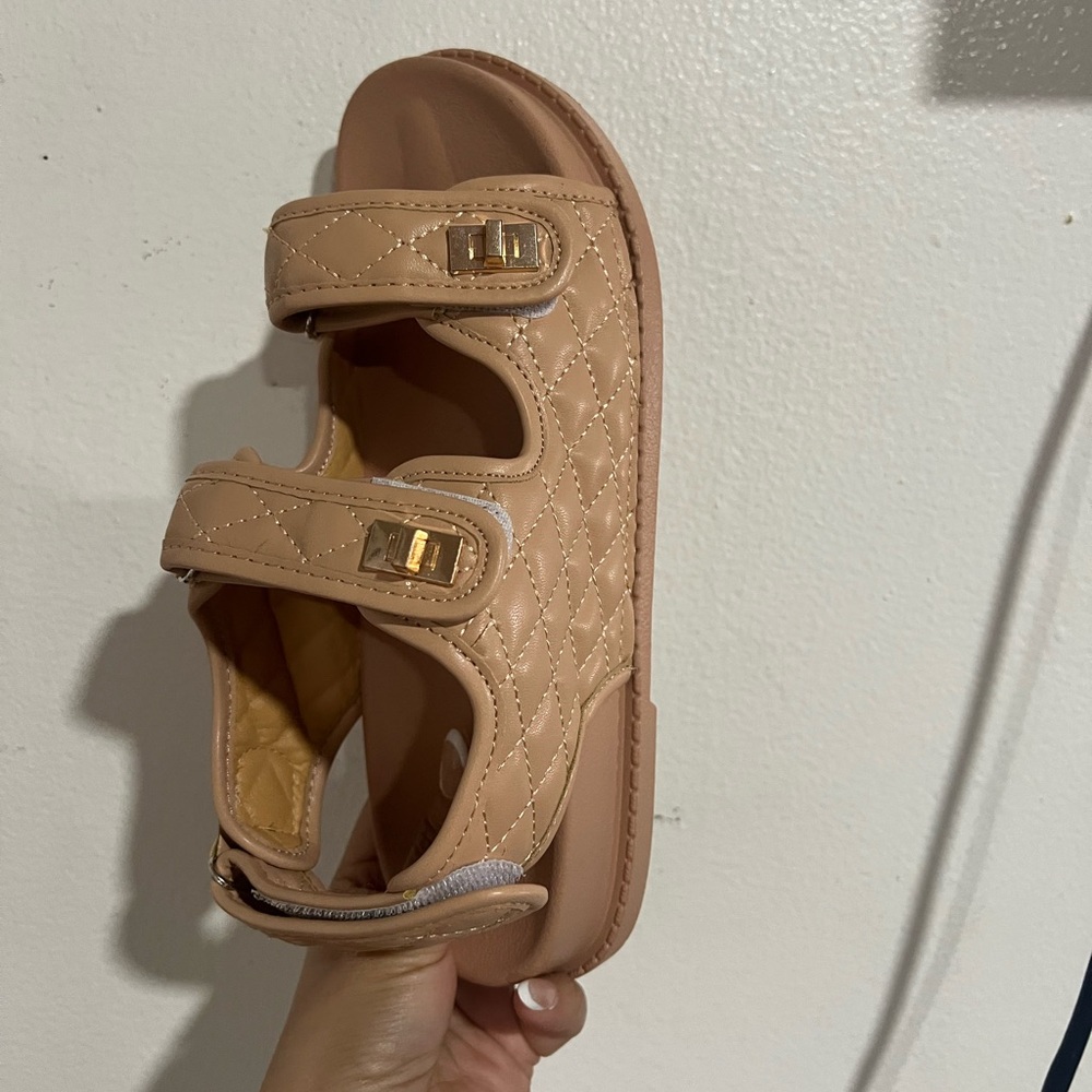 Nude Quilted Women's Sandals Multi Strap